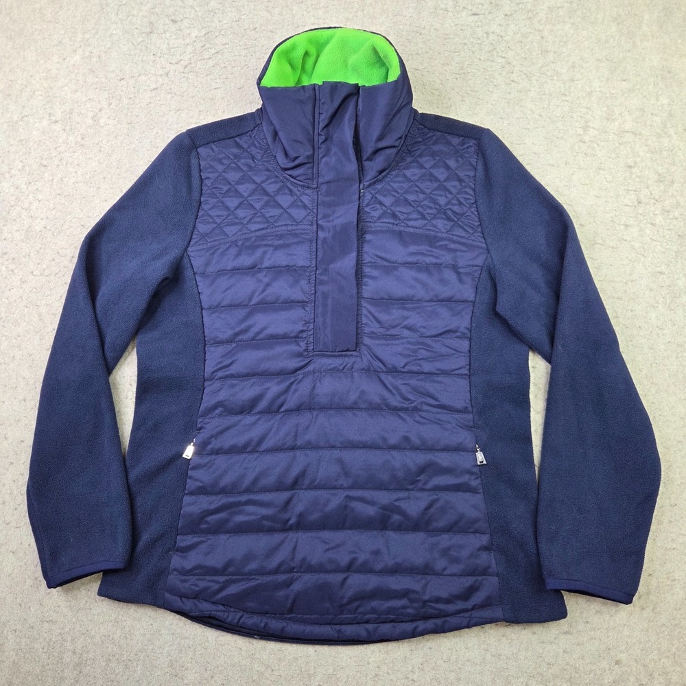 LRL Active Womens 1/4 Zip Pullover Blue Green Fleece Performance Golf